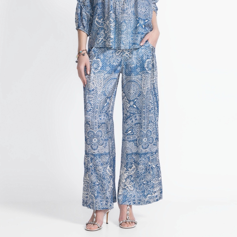 Johnny Was Lauchlen Wide leg Silk Pants. Size L - Picture 12 of 12